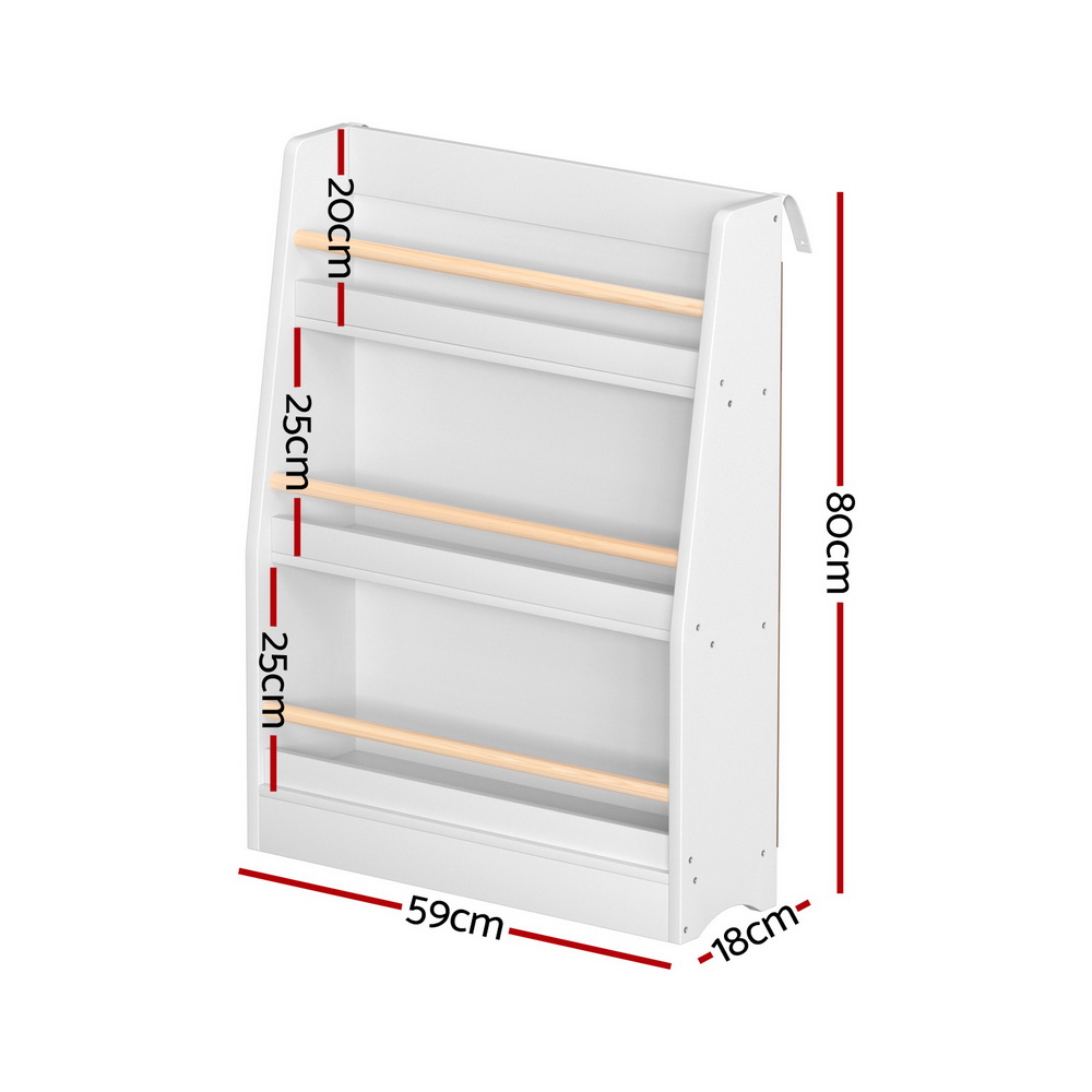 Keezi Kids Bookshelf 3 Tiers Storage for Books and Toys view 4