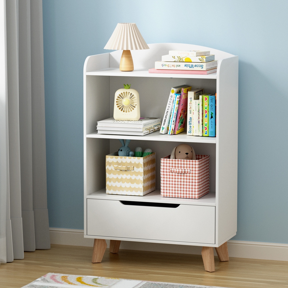 Keezi Kids Bookshelf 3 Tiers Storage with Drawer