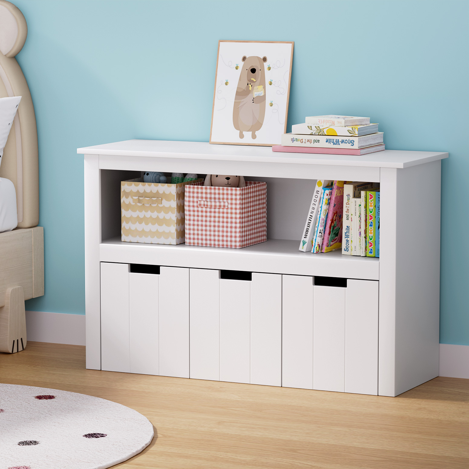 Keezi Kids Bookshelf 3 Drawers Storage Bookcase