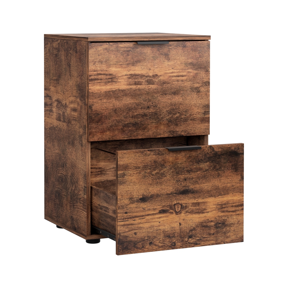 Artiss Filing Cabinet 2 Drawer File Organiser Rustic Brown
