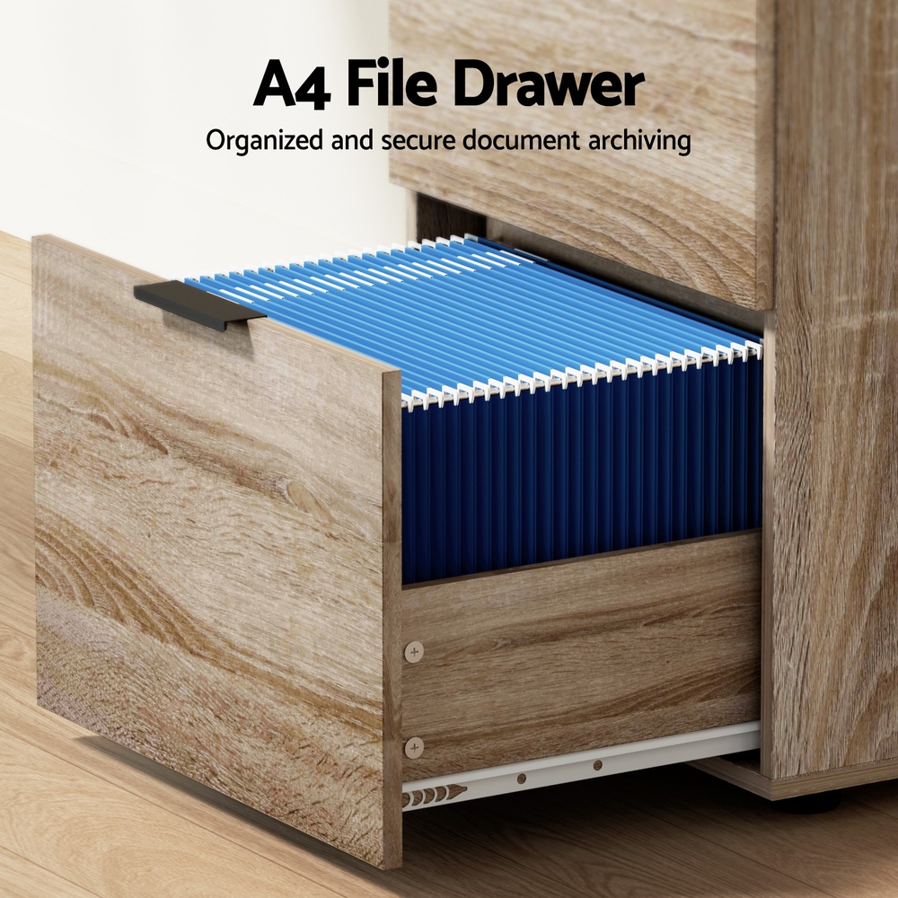Artiss Filing Cabinet 2 Drawer File Organiser in 2 Colours view 4