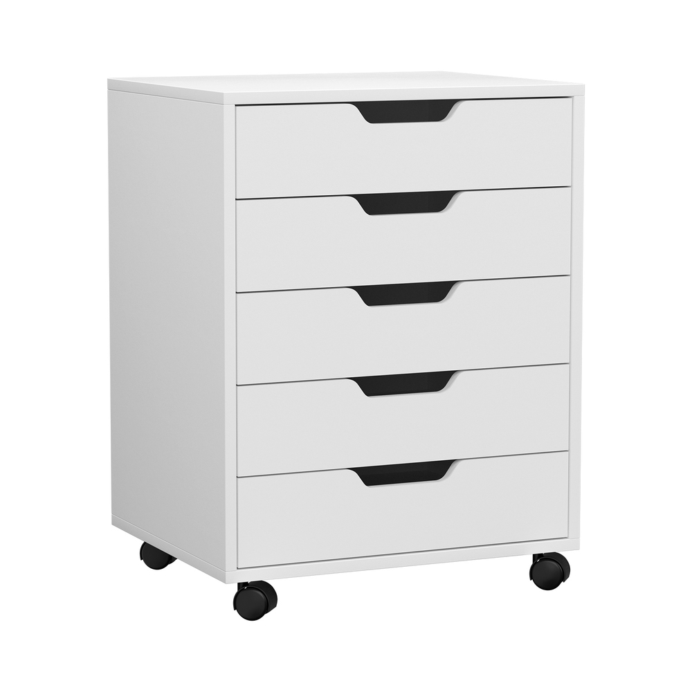 Artiss 5-Drawer Mobile Filing Cabinet White