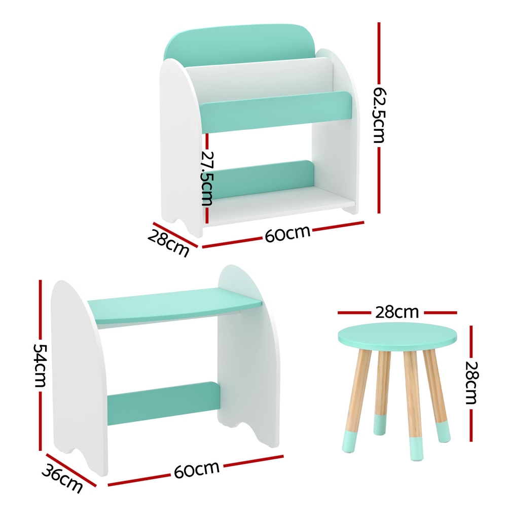 Keezi Kids Bookshelf Desk and Chair Set view 2