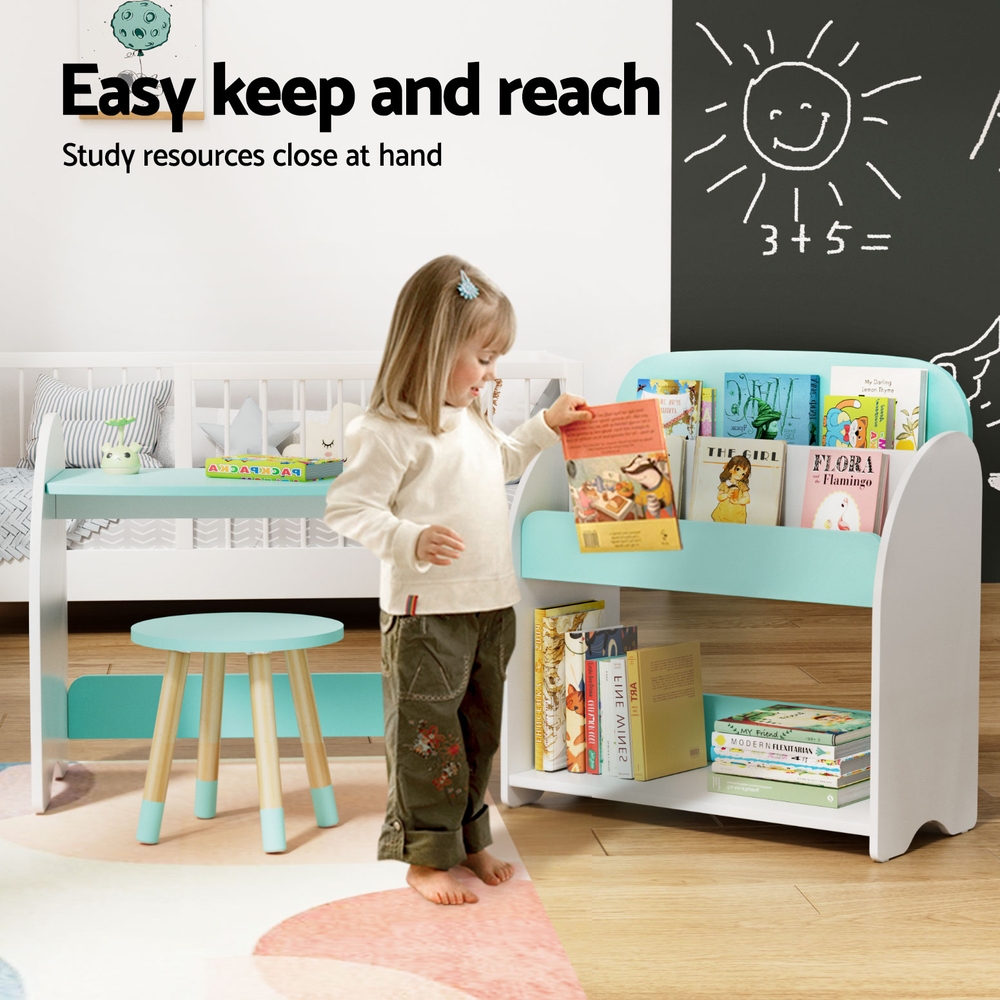 Keezi Kids Bookshelf Desk and Chair Set view 4
