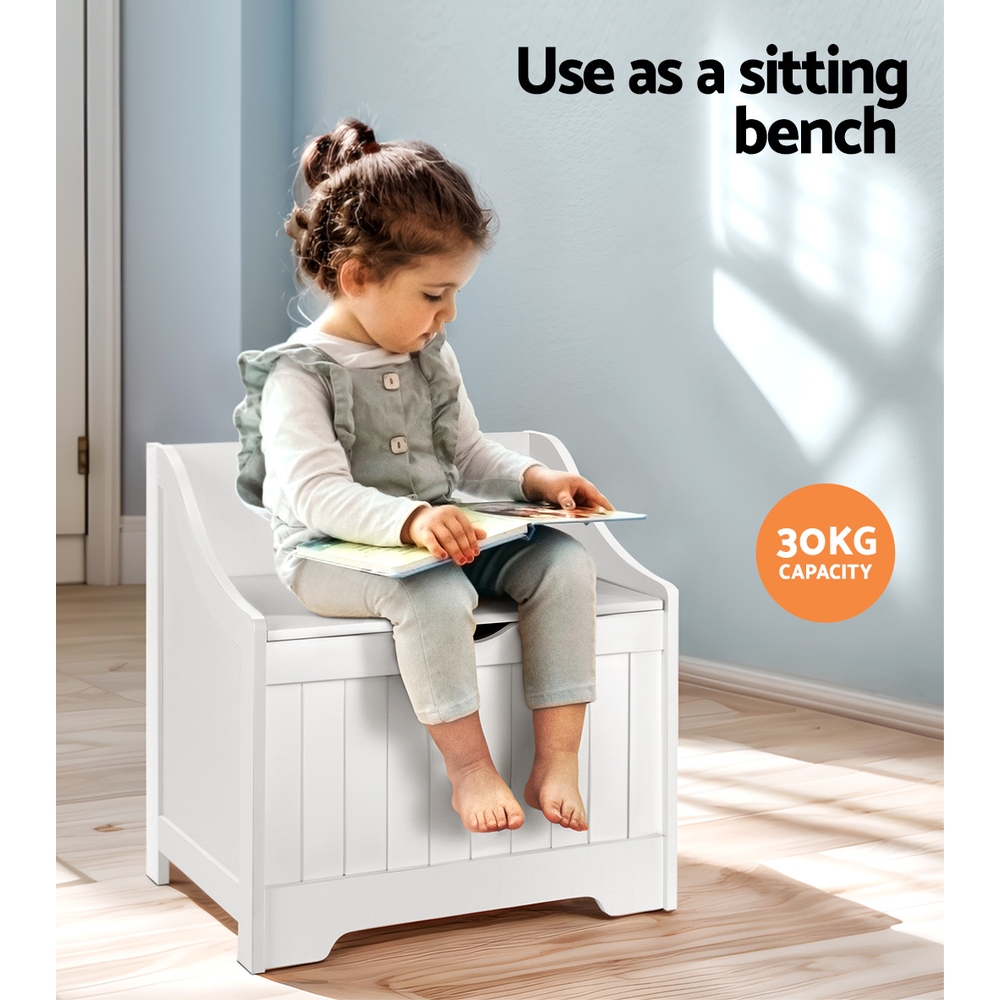 Keezi 2-in-1 Square Toy Box Chest Bench Seat view 5