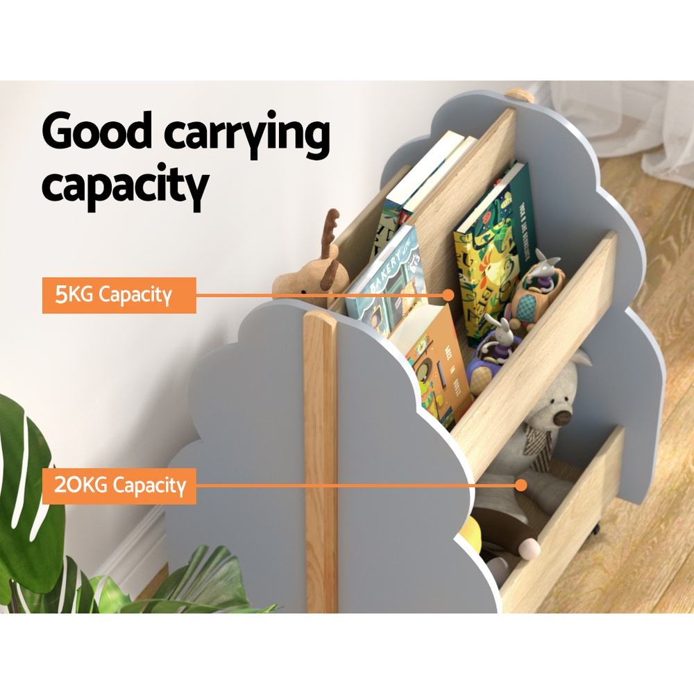 Keezi Kids Bookshelf Double-Sided Bookcase Display Shelf view 5