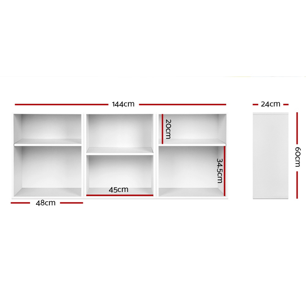 Artiss Vena Bookshelf Set of 3 White view 2