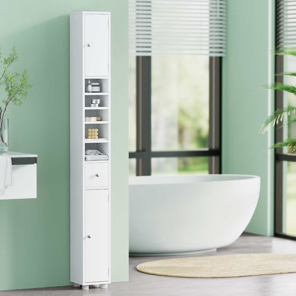 Artiss Bathroom Storage Cabinet 180cm Linen Tower White