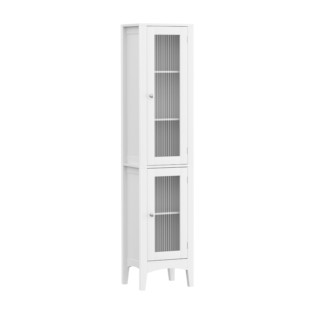 Artiss Bathroom Storage Cabinet 160cm Glass Door White view 3
