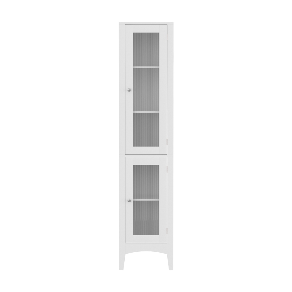 Artiss Bathroom Storage Cabinet 160cm Glass Door White view 5