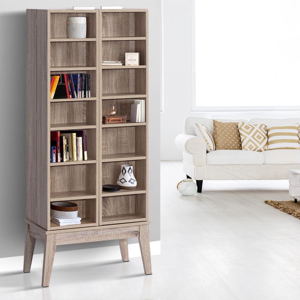 Artiss Berg CD Storage Rack Oak