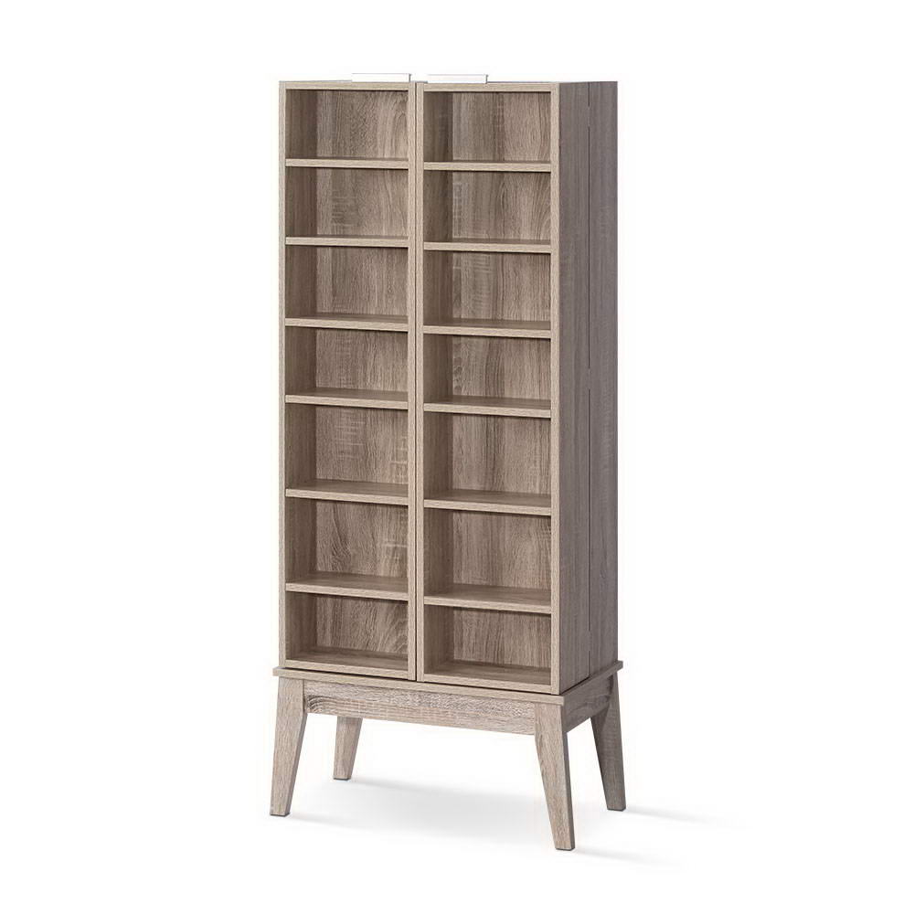 Artiss Berg CD Storage Rack Oak view 3