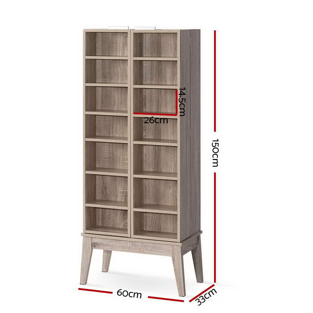 Artiss Berg CD Storage Rack Oak view 4