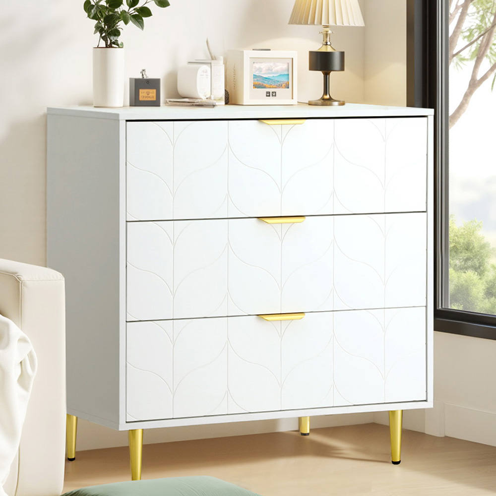Artiss 3 Chest of Drawers Lowboy Cabinet, White