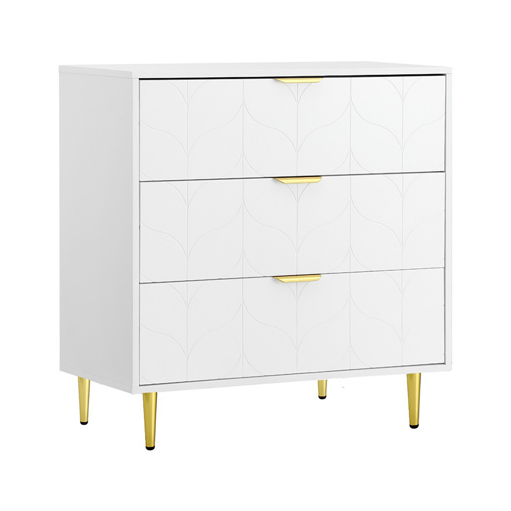 Artiss 3 Chest of Drawers Lowboy Cabinet, White view 3