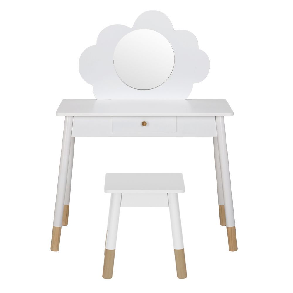 Keezi Kids Dressing Table and Chair Set with Cloud Mirror view 4