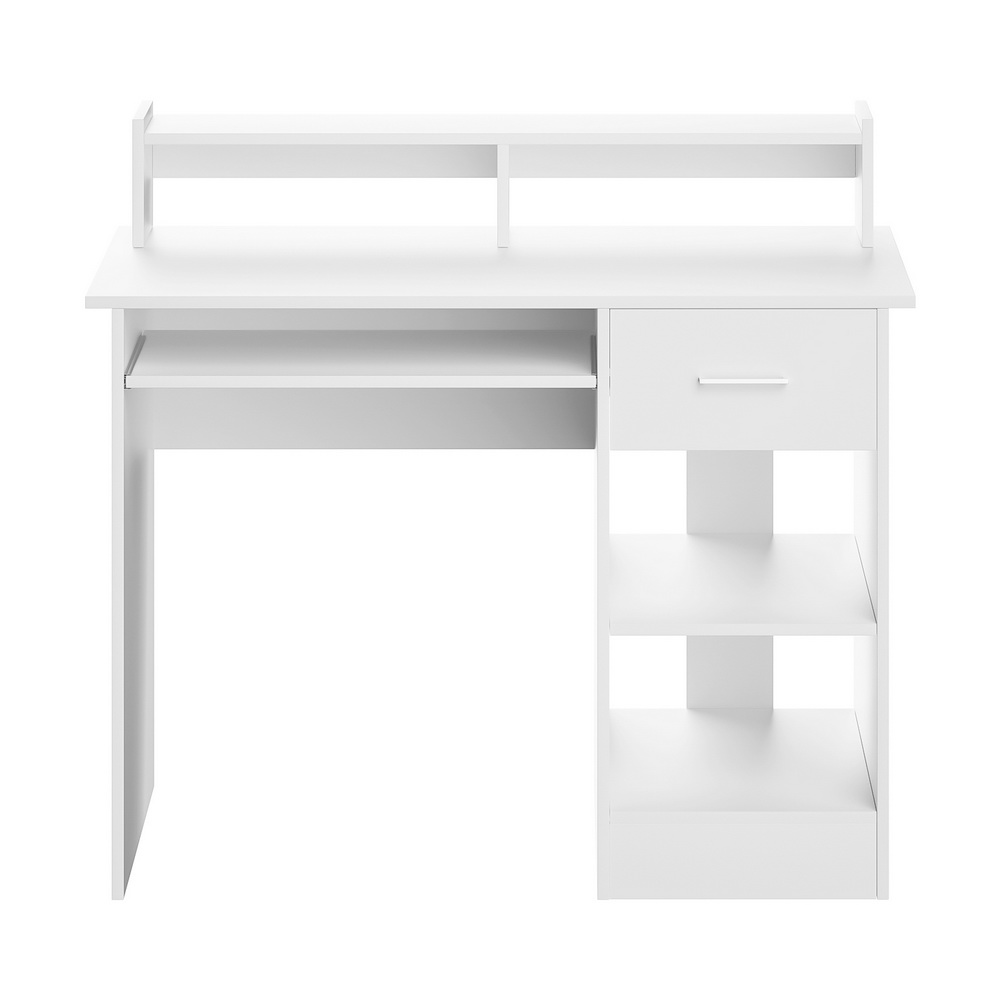 Artiss Computer Desk with Keyboard Tray White 100cm view 3