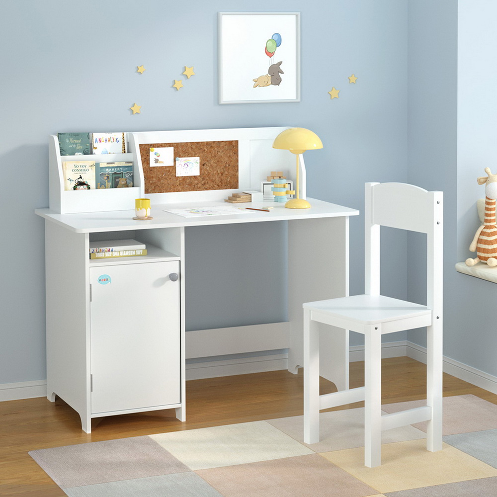 Keezi Table and Chair Set with Cabinet Storage