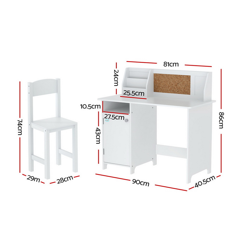 Keezi Table and Chair Set with Cabinet Storage view 4