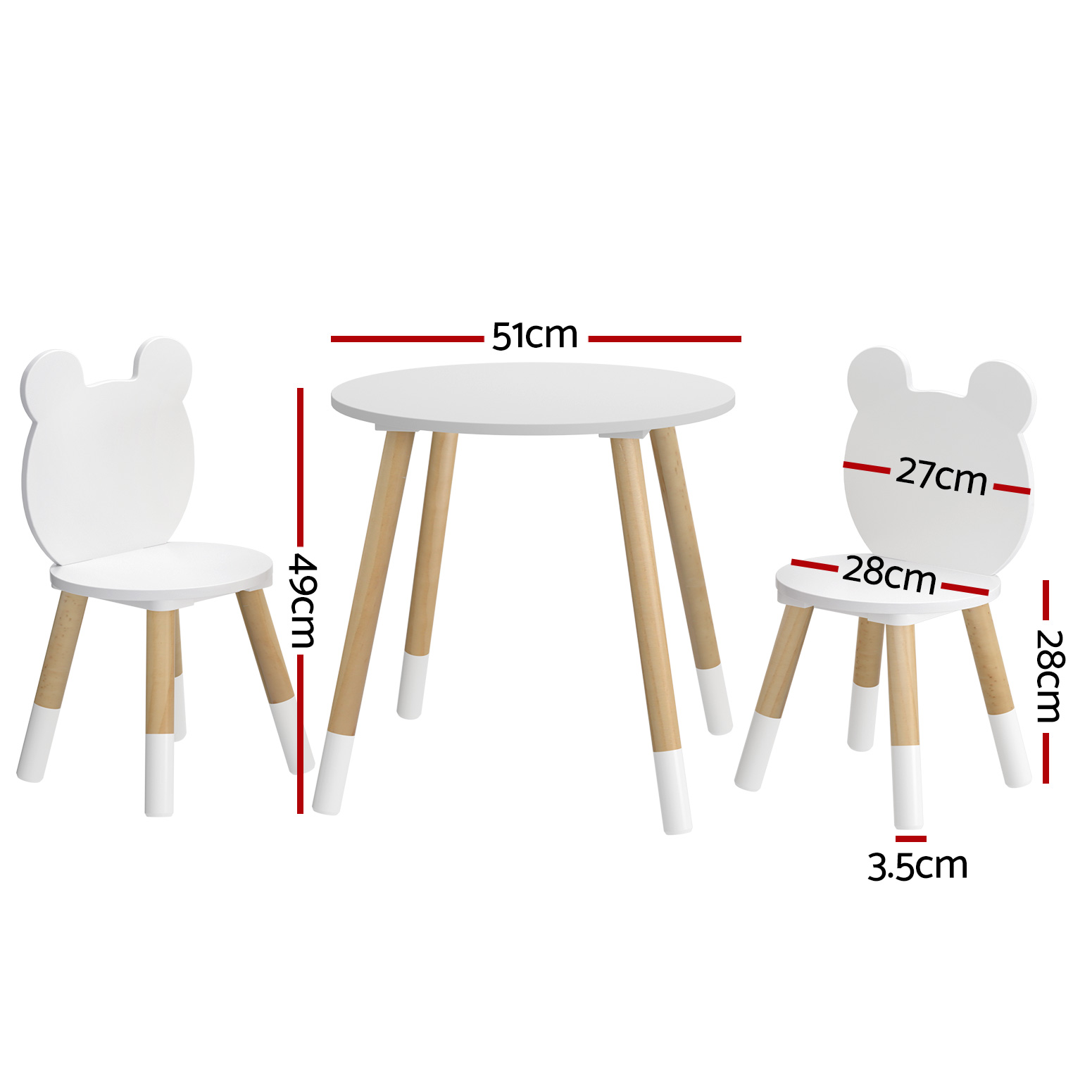 Keezi 3-Piece Kids Table and Chairs Set with Animal Design view 2