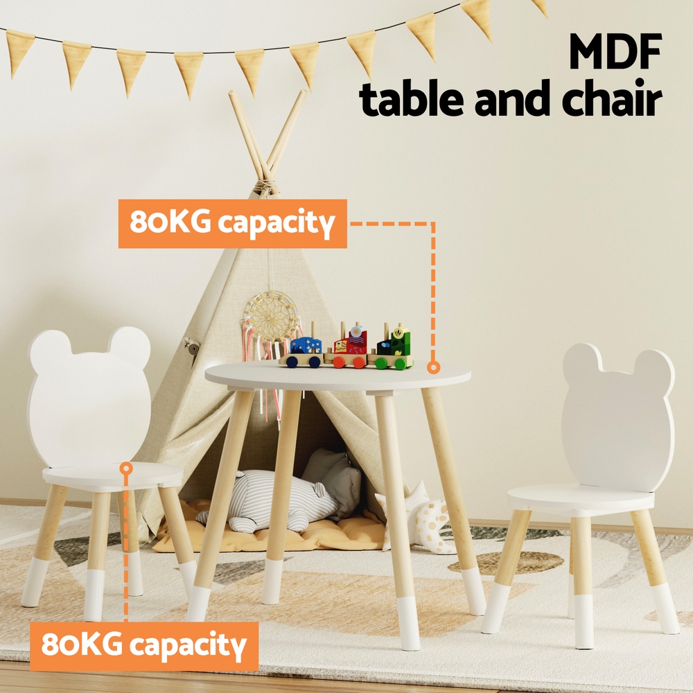 Keezi 3-Piece Kids Table and Chairs Set with Animal Design view 4