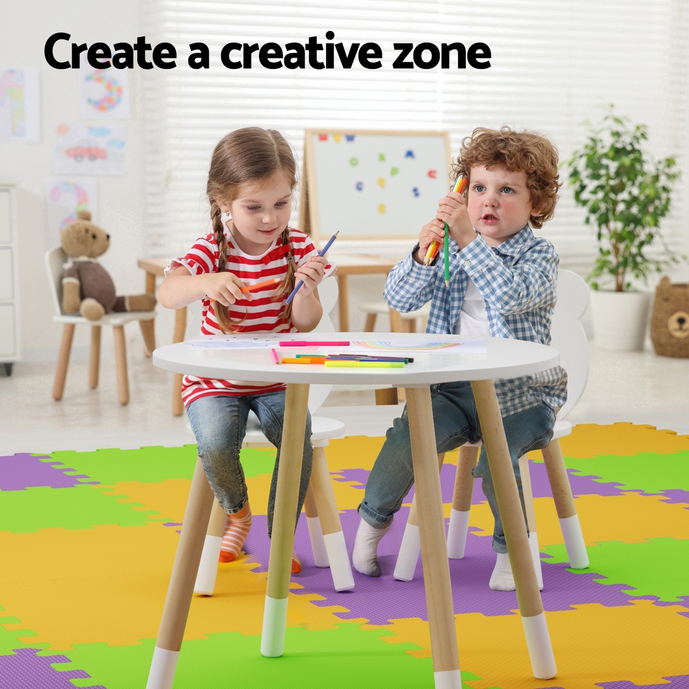 Keezi 3-Piece Kids Table and Chairs Set with Animal Design view 5