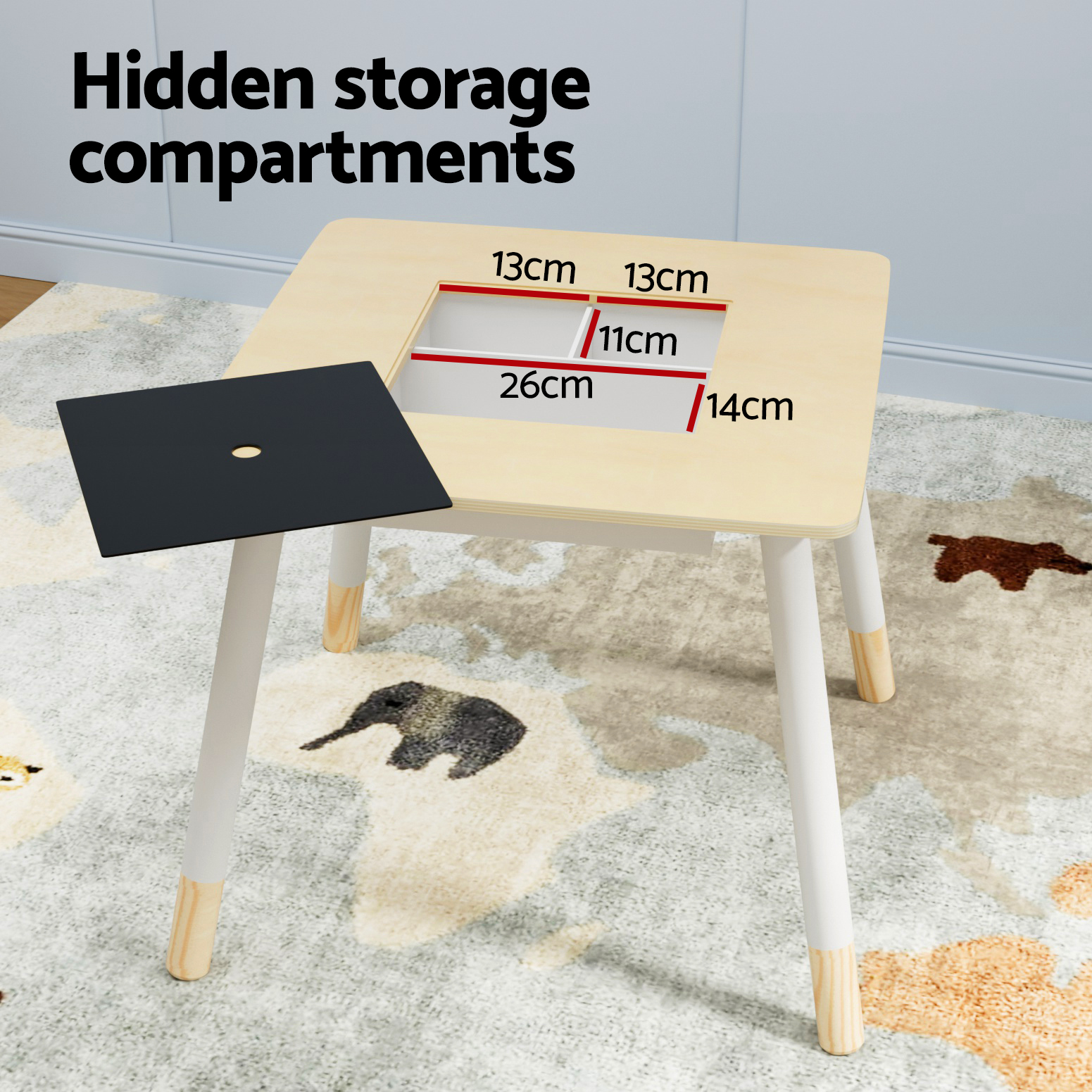 Keezi 3-Piece Kids Table and Chairs Set with Chalkboard view 5