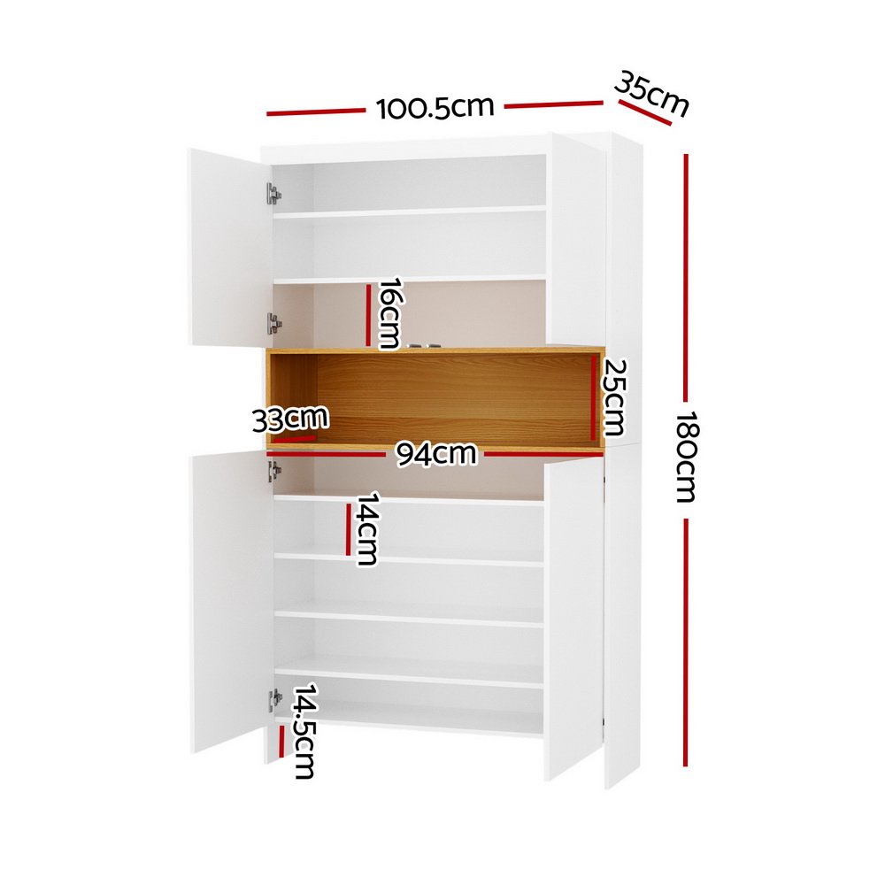 Artiss Shoe Rack Storage Cabinet 9-Tier White view 4