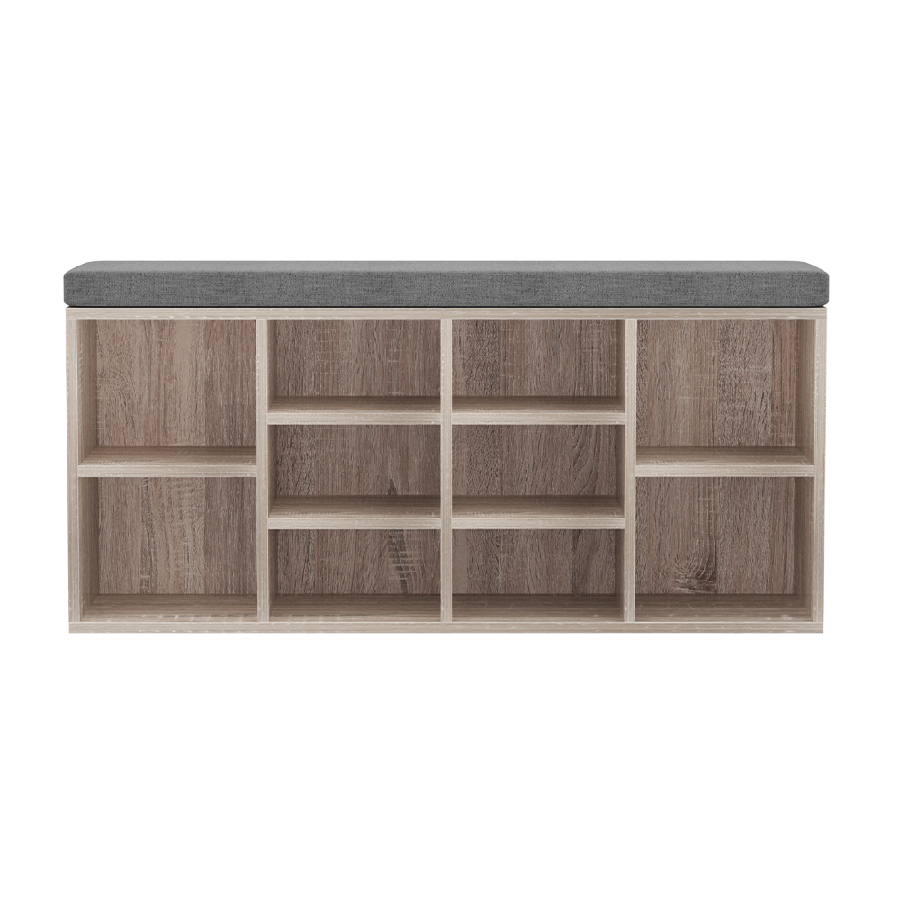 Artiss Pine Shoe Bench with Fabric Seat BOA view 3