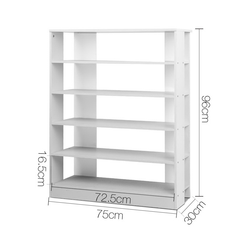 Artiss 6-Tier Shoe Rack Cabinet 30 Pairs White view 4