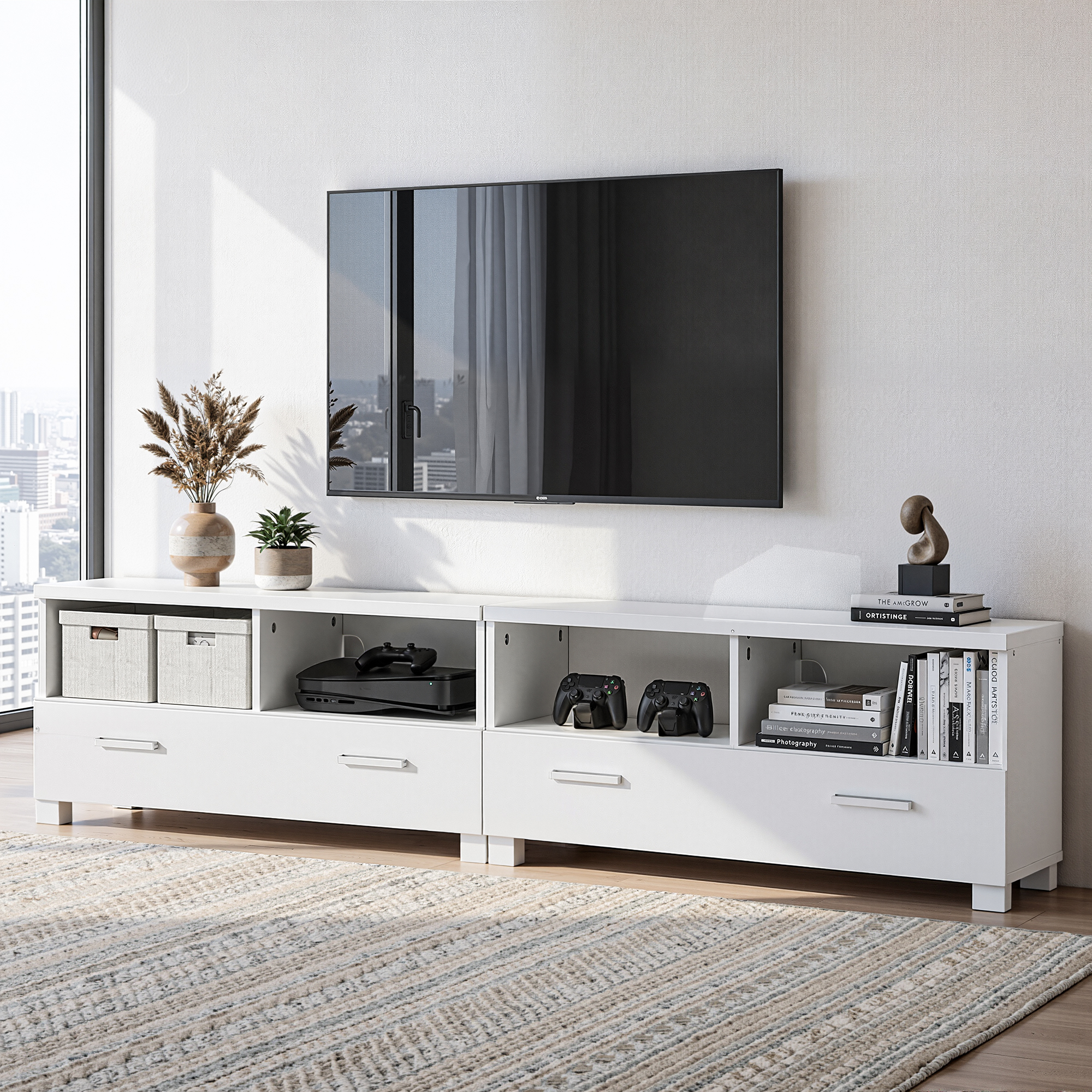 Artiss Eddie TV Cabinet Entertainment Unit 180cm White
