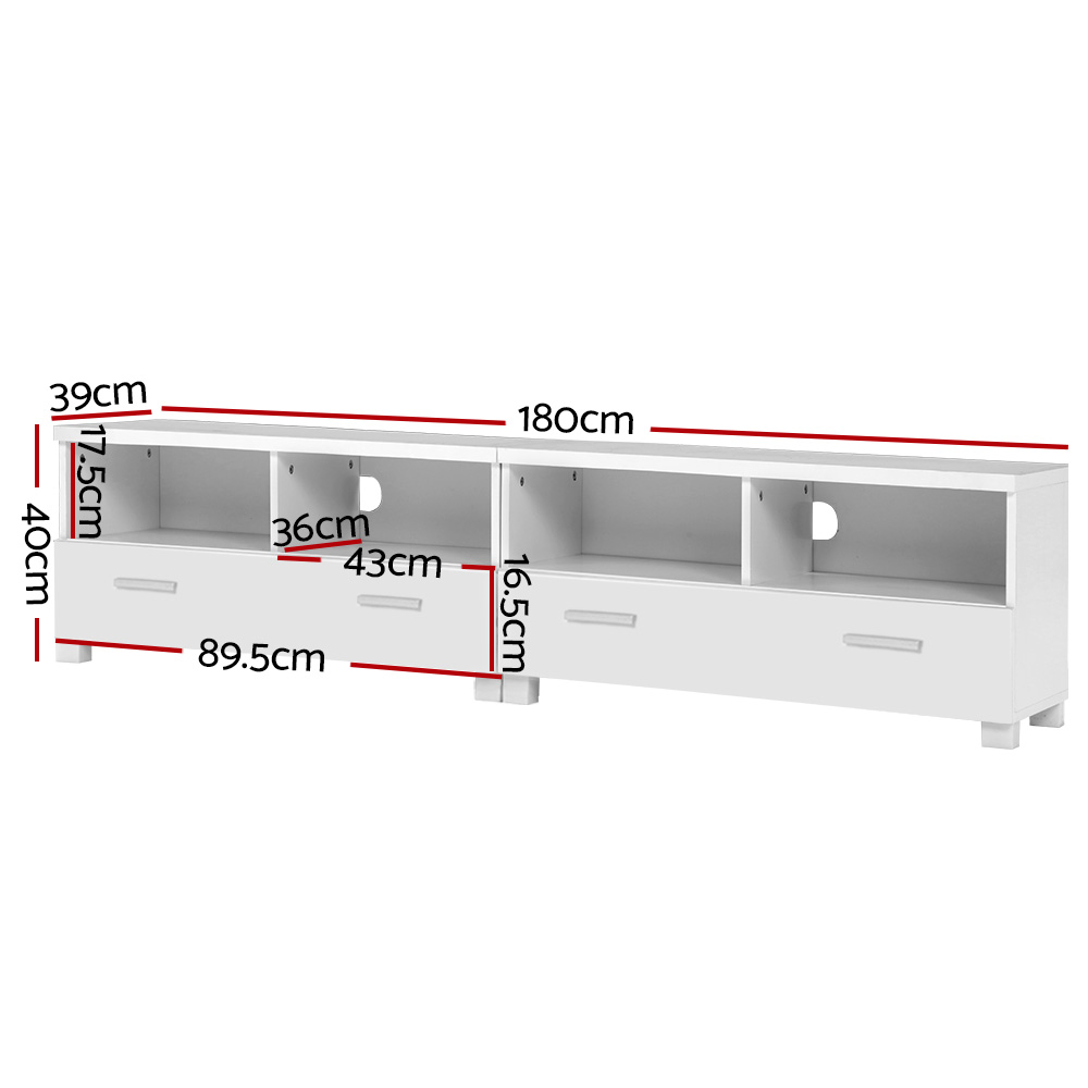 Artiss Eddie TV Cabinet Entertainment Unit 180cm White view 4