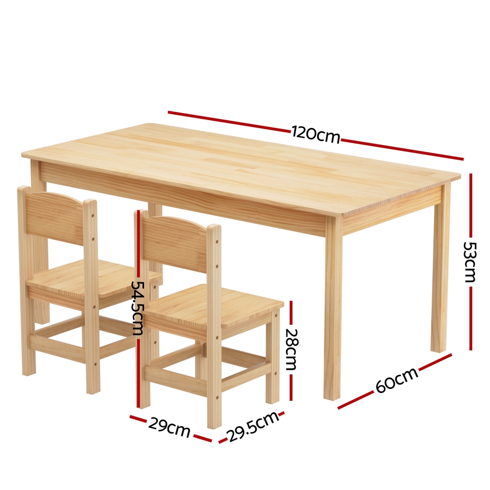 Keezi Pinewood Kids Table and Chair Set for Playtime view 2