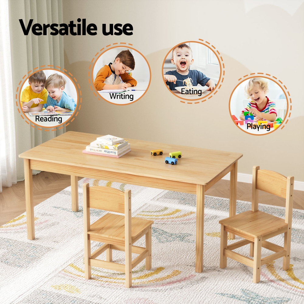 Keezi Pinewood Kids Table and Chair Set for Playtime view 4