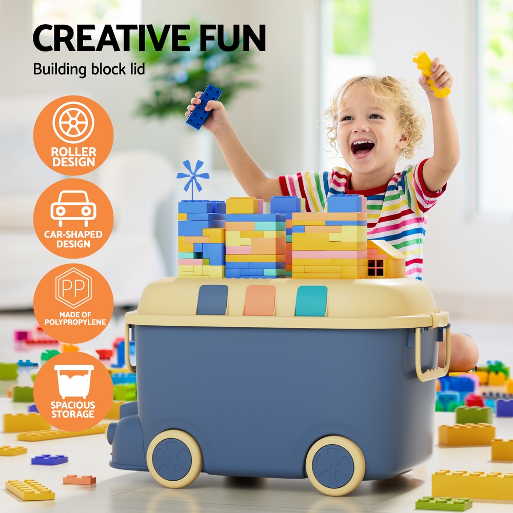 Keezi 3-Piece Car-Shaped Kids Toy Storage Box Set view 4