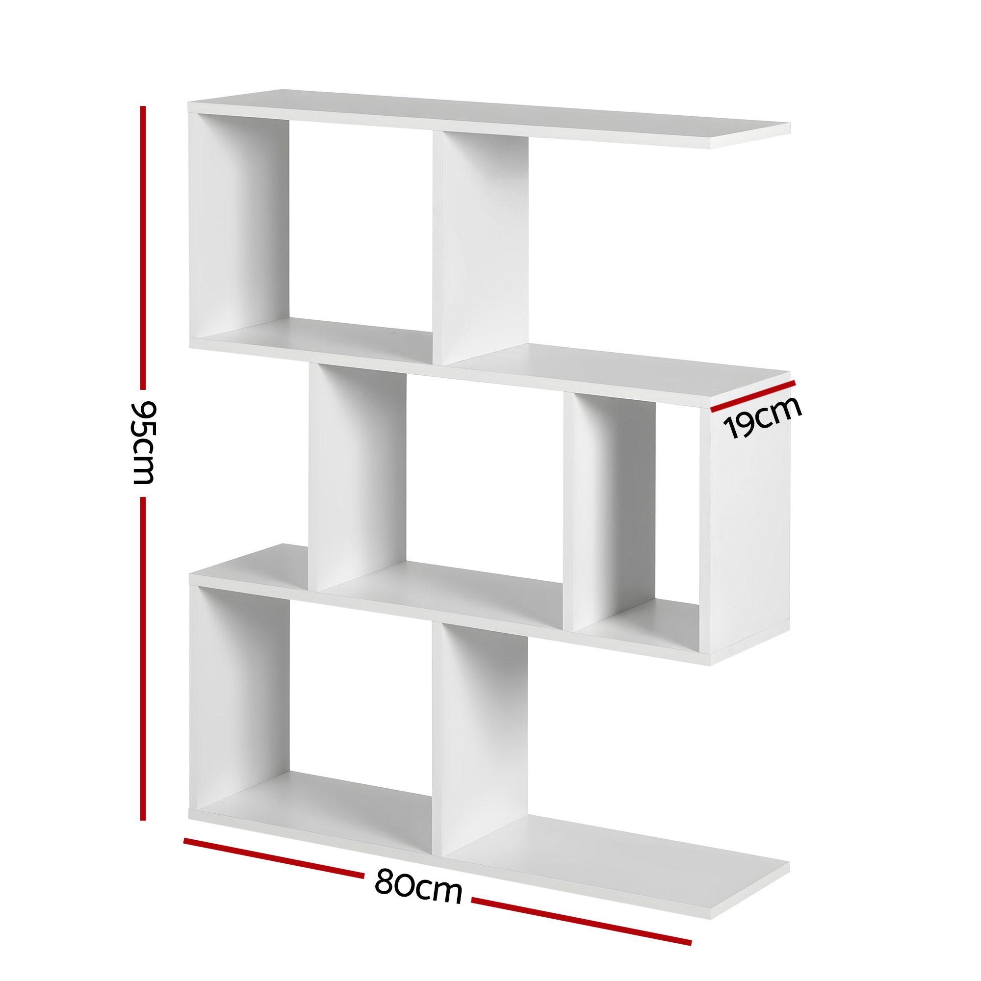 Artiss Floating Wall Shelf 3-Tier Storage Organiser White view 3