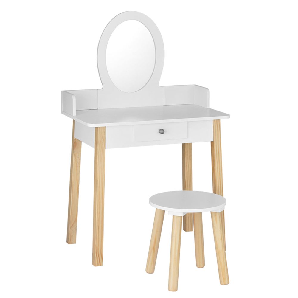 Keezi Kids Dressing Table and Chair Set with Wooden Legs