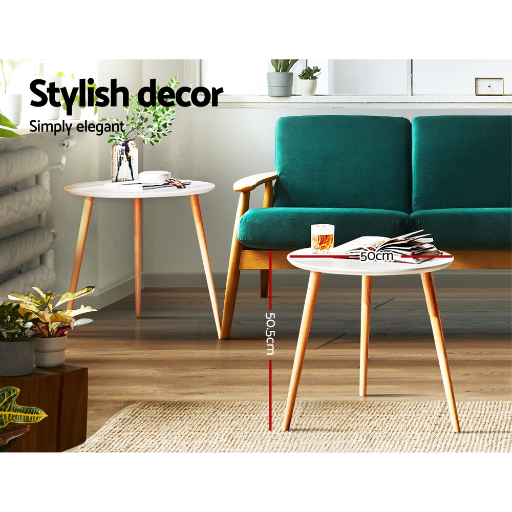 Artiss Callix Round Coffee Table 50cm view 4