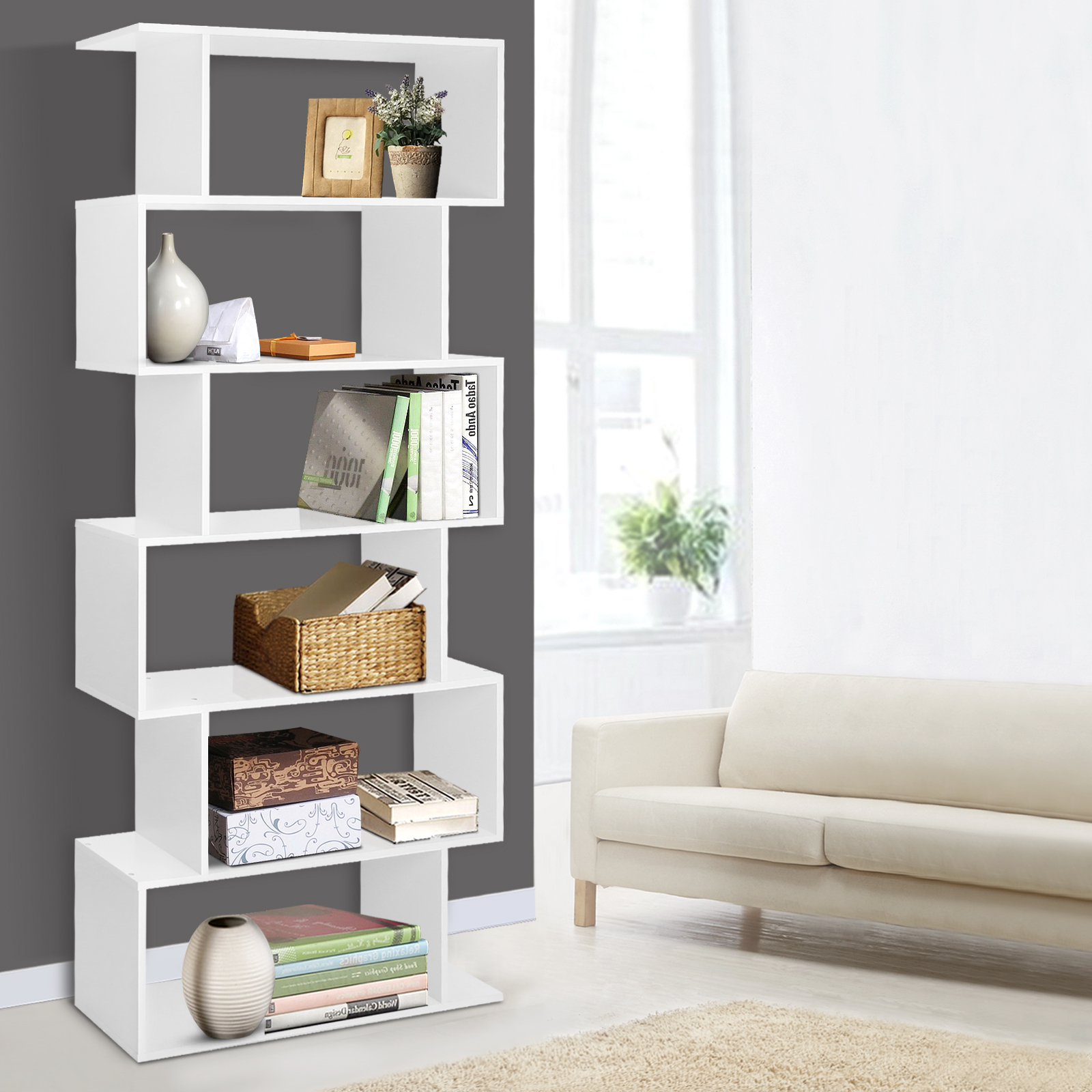 Artiss Riva 6-Tier Bookshelf in 2 Colours