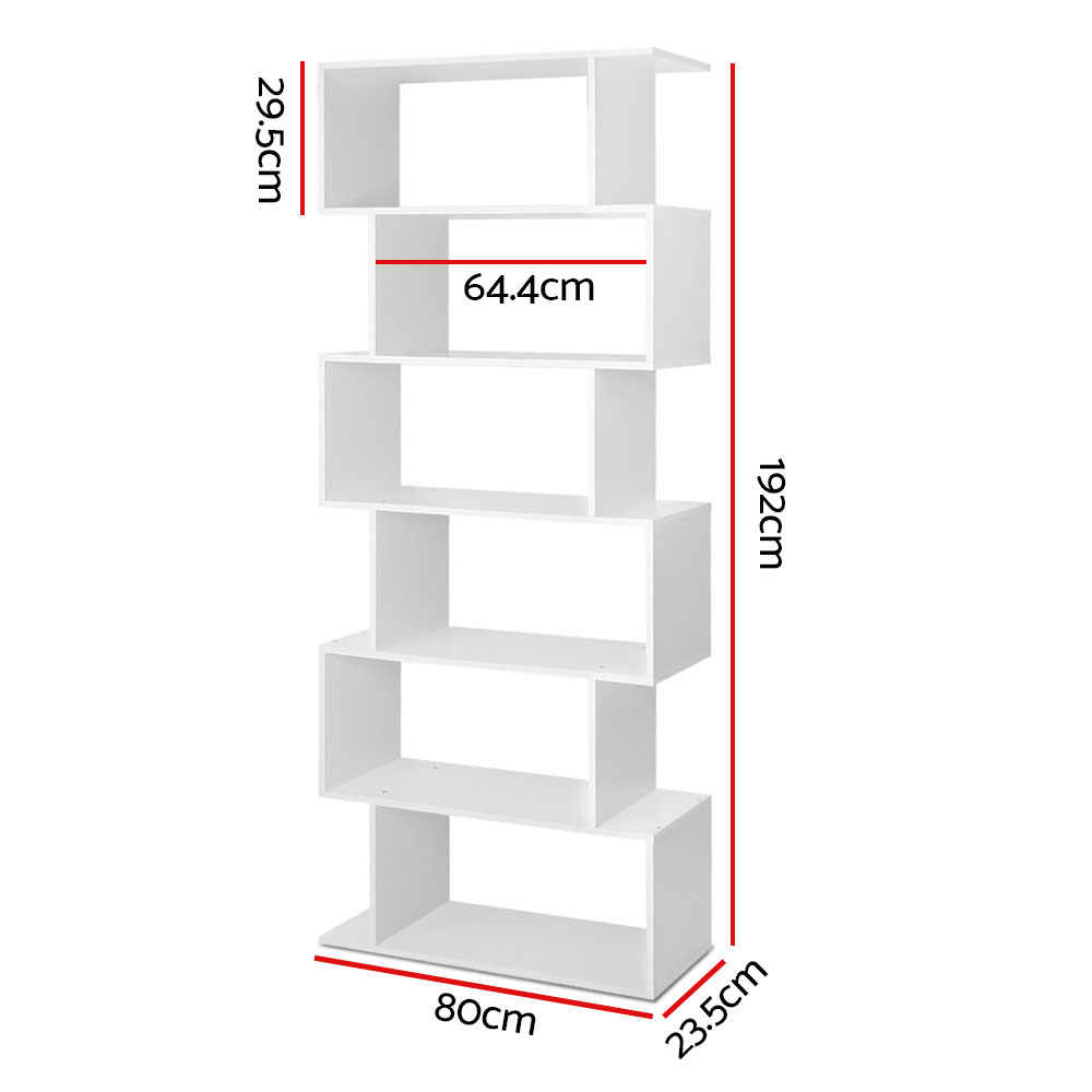 Artiss Riva 6-Tier Bookshelf in 2 Colours view 4