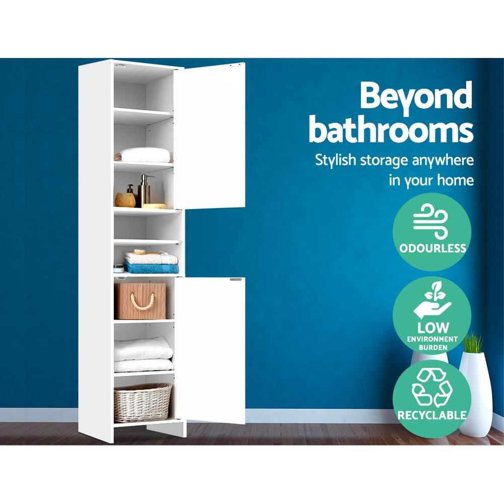 Artiss Tall Bathroom Cabinet 185cm in 2 Colours view 5