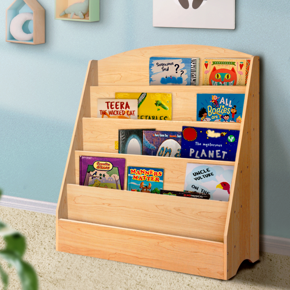 Keezi 5-Tier Kids Bookshelf with Magazine Display Rack