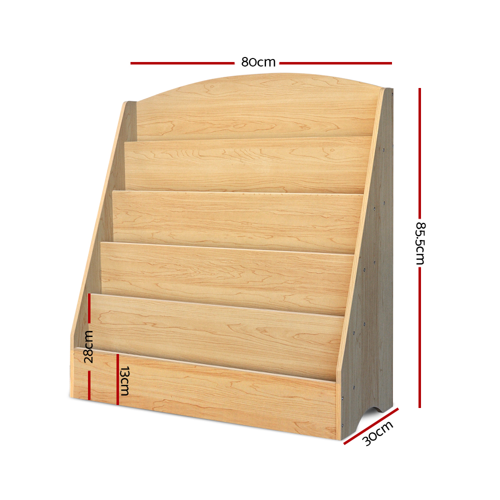 Keezi 5-Tier Kids Bookshelf with Magazine Display Rack view 4