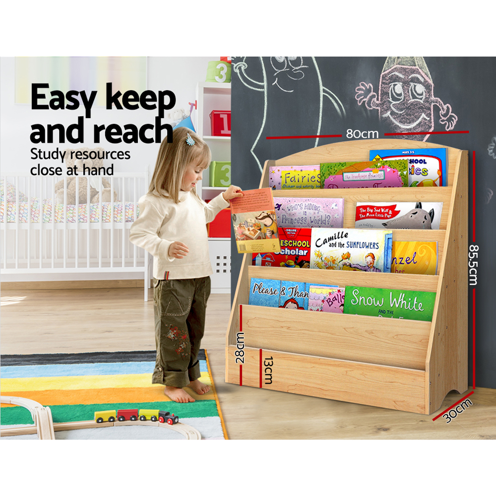 Keezi 5-Tier Kids Bookshelf with Magazine Display Rack view 5