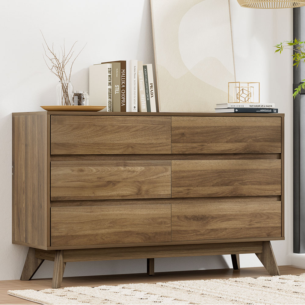 Artiss XAVI 6 Chest of Drawers, Walnut