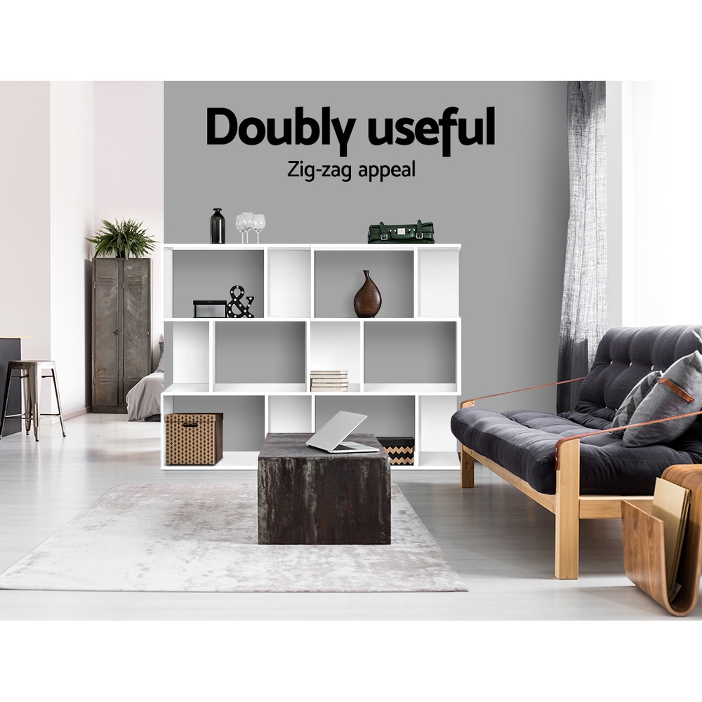 Artiss Nina 3-Tier Bookshelf White view 5