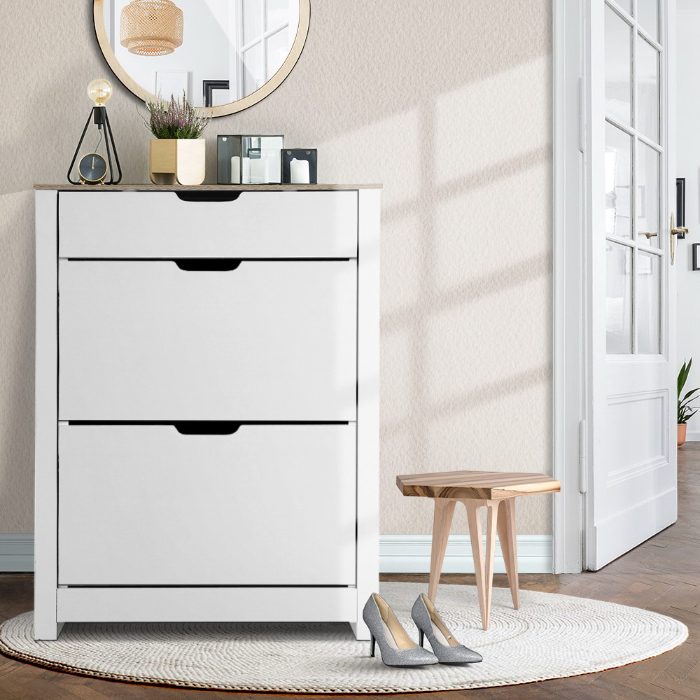 Artiss Ana Shoe Rack Cabinet 16 Pairs White