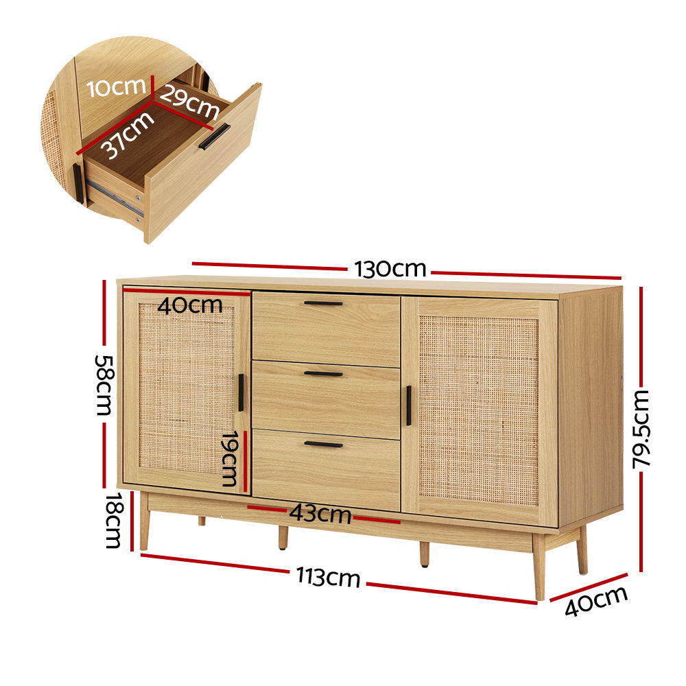 Artiss Rattan Buffet Sideboard Briony Oak view 3