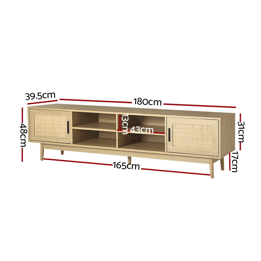 Artiss Cole Rattan TV Cabinet Entertainment Unit 180cm view 4