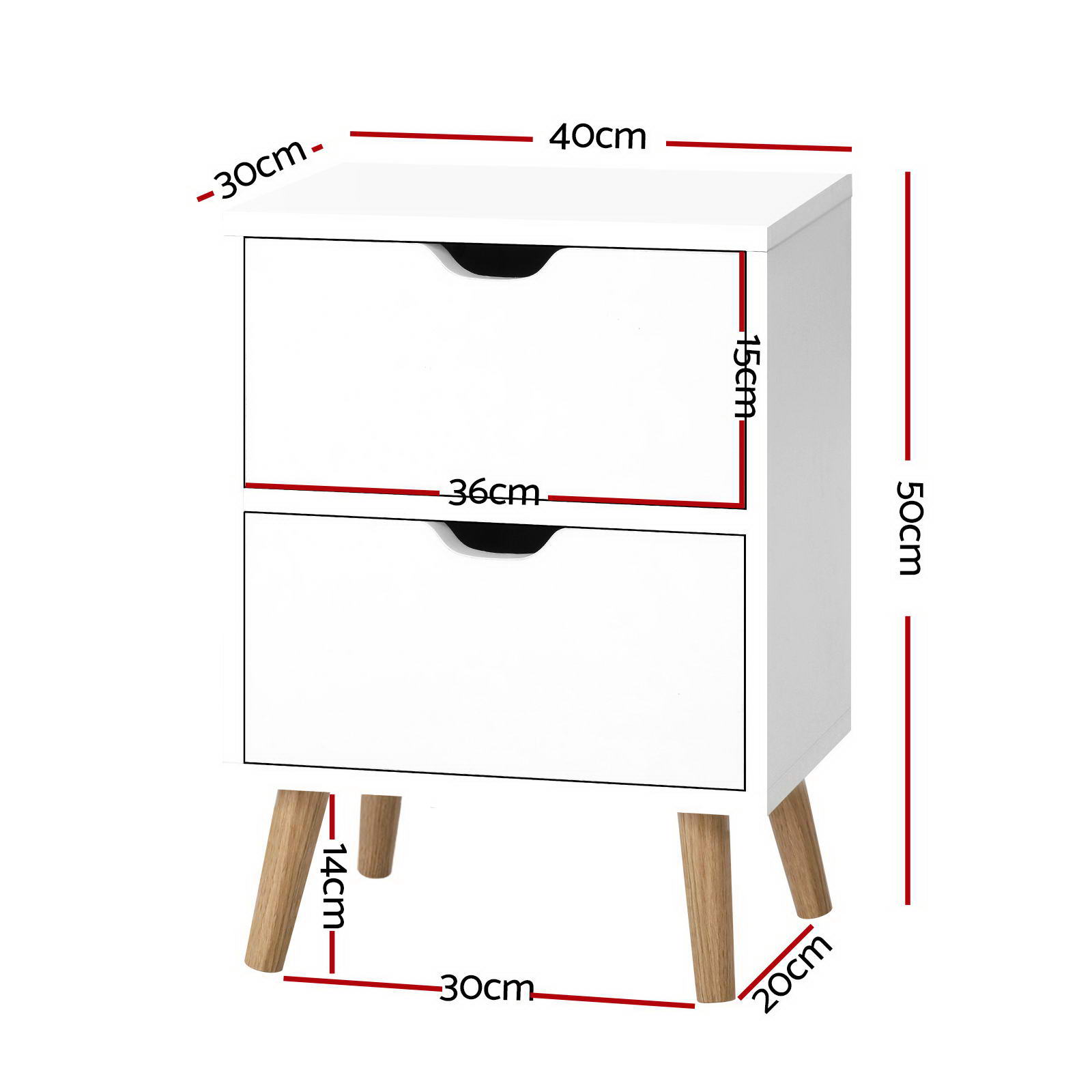 Artiss BODEN Bedside Table, Single or Pair view 3